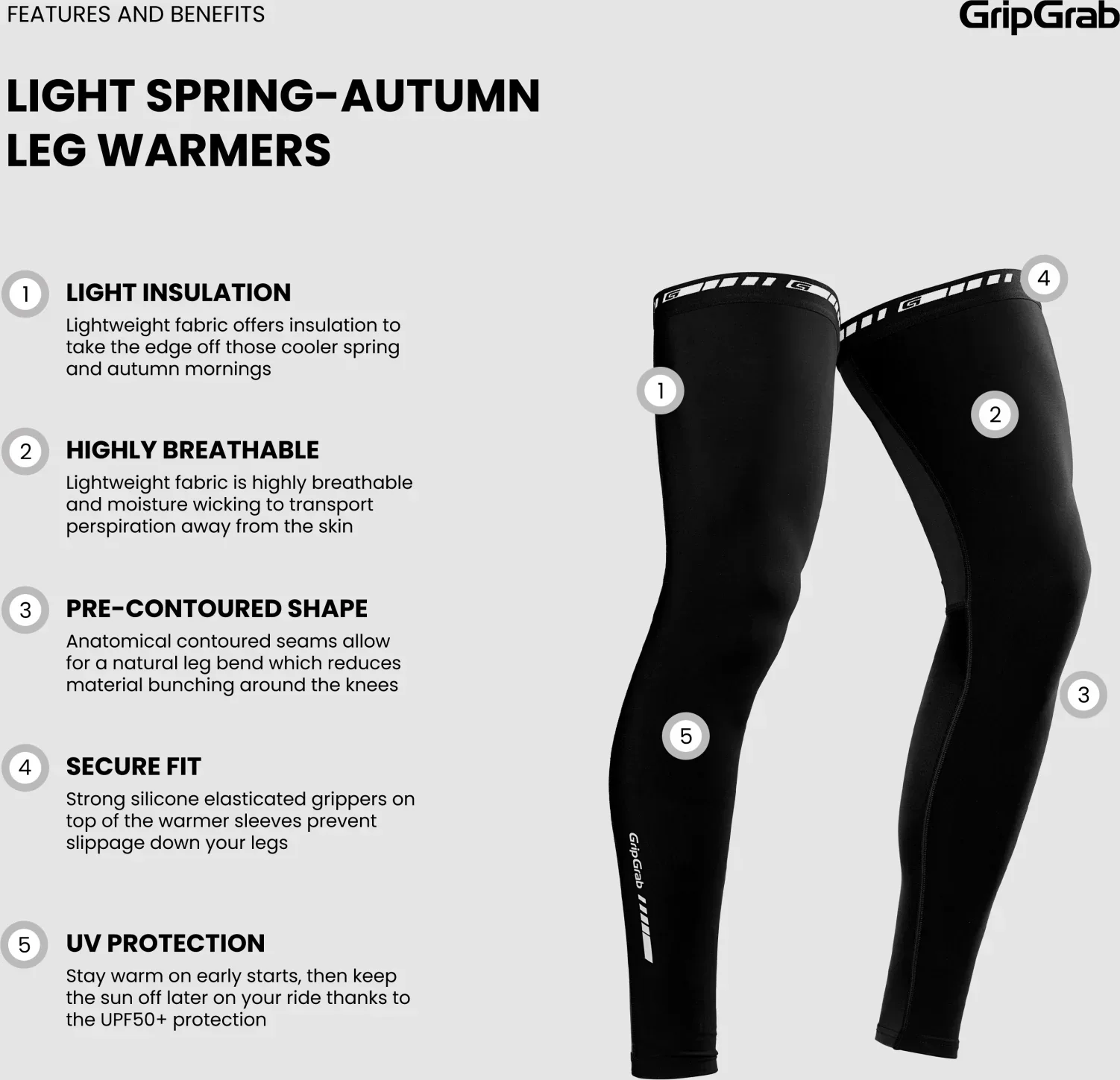 GripGrab Light Spring-Autumn Leg Warmers - Image 5