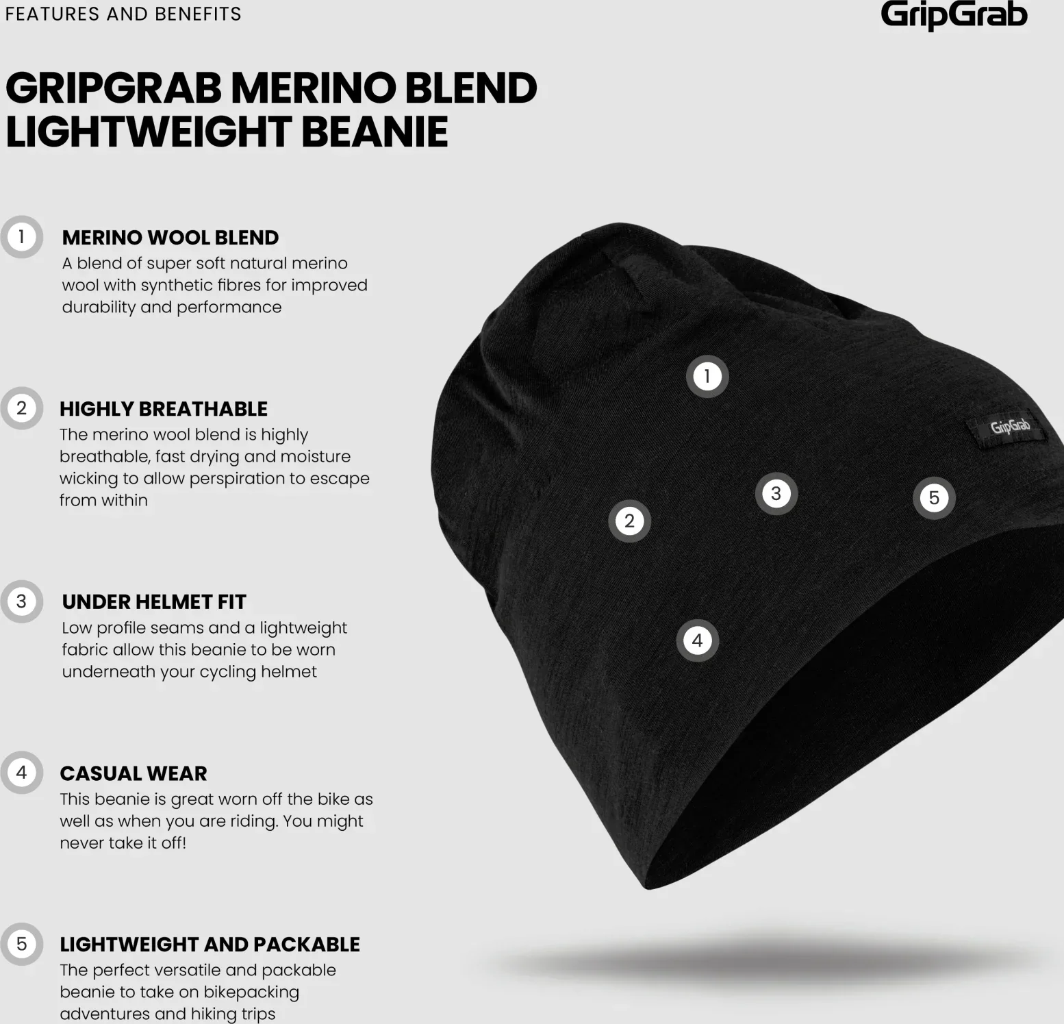 GripGrab Merino Blend Lightweight Beanie - Image 6