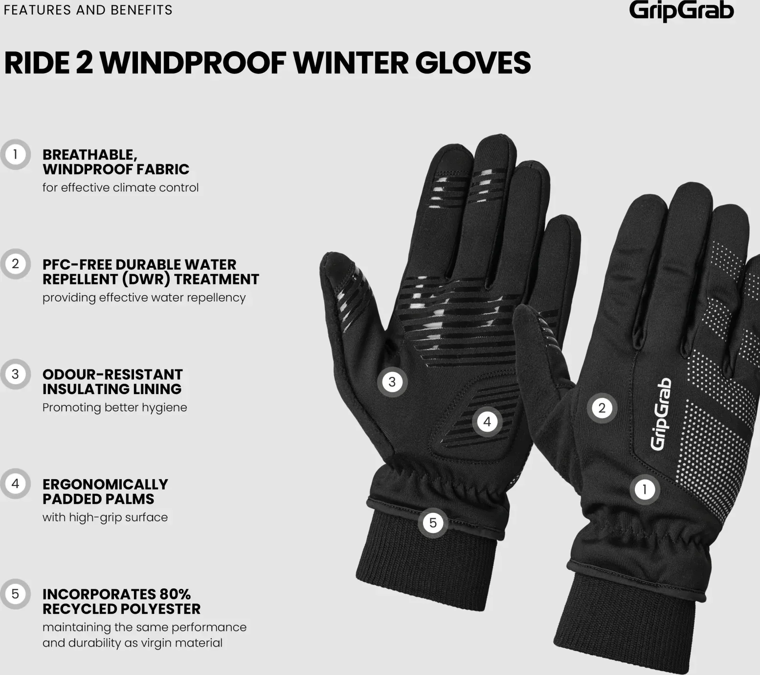 GripGrab Ride 2 Windproof Winter Gl - Image 7