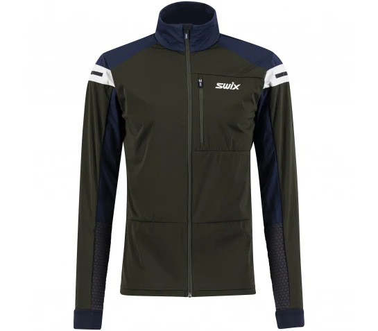 SWIX XC Ski Jacket Dynamic Dark Olive/Blue/White